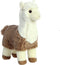Aurora Pluche dieren knuffel Alpaca - bruin/wit - 28 cm - Knuffeldieren alpacas - voor kinderen