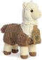 Aurora Pluche dieren knuffel Alpaca - bruin/wit - 28 cm - Knuffeldieren alpacas - voor kinderen