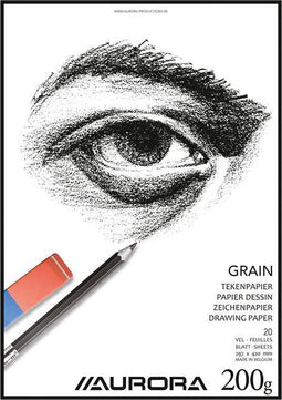 Aurora Tekenblok - Grain - Tekenpapier - Schetsblok - A3 - 200gr - 20 vel