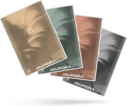 Aurora verslagschrift Writing 90 , geniet, commercieel geruit + blauwe marge, 72 blz, ft 21 x 29,7 cm