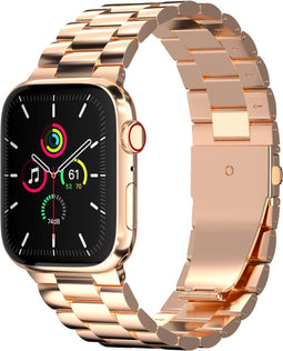 imoshion Stalen bandje - Geschikt voor Apple Watch 1, 2, 3, 4, 5, 6, 7, 8, 9, 10, SE, Ultra (2) - 44/45/46/49 mm - Rosé goud - One Size