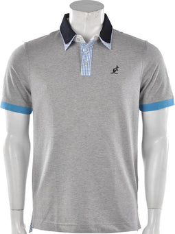 Australian - Polo Piqué - Heren Polo - 50 - Grijs/Lichtblauw/Navy