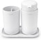 Brabantia ReNew - Badkameraccessoires Set - 3-delig - Zeeppomp Tandenborstelhouder Schaal - White (3 stuks)