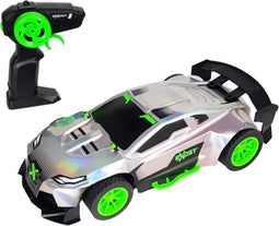Auto met afstandsbediening - EXOST - Metaal Chroom 1:14 - 15 km/u - 31 -5 cm - zilver en groen - 5 jaar oud