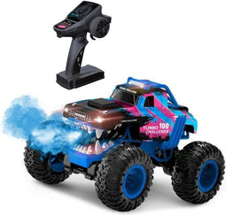 Auto met afstandsbediening - TURBO CHALLENGE - Smashroar TC100 - Rookoptie - Blauw - 1/12 - Oplaadbare batterij en batterijen inbegrepen