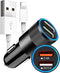Autolader USB + Kabel geschikt voor iPhone - Auto oplader USB geschikt voor lightning - USB autolader 2 poorten - Auto lader - Sigarettenaansteker USB oplader auto - Snellader