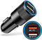Autolader USB + Kabel geschikt voor iPhone - Auto oplader USB geschikt voor lightning - USB autolader 2 poorten - Auto lader - Sigarettenaansteker USB oplader auto - Snellader