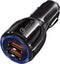 Autolader USB Met 2 Poorten - Inclusief 2 oprolbare oplaadkabels - Quickcharge 3.0 & USB 3.1A