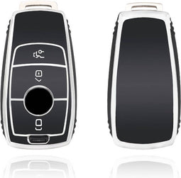 Autosleutel hoesje - TPU Sleutelhoesje - Sleutelcover - Autosleutelhoes - Geschikt voor Mercedes- zwart - B3 - Mercedes-Benz A-Klasse, Mercedes-Benz B-Klasse, Mercedes-Benz C-Klasse, Mercedes-Benz CL-Klasse, Mercedes-Benz CLK-Klasse, Mercedes-Benz M-