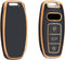 Autosleutel hoesje - TPU Sleutelhoesje - Sleutelcover - Autosleutelhoes - Geschikt voor Audi - zwart-goud - D3 - Audi A6, Audi A7, Audi A8, Audi S5, Audi S6, Audi S7, Audi S8, Audi RS6, Audi RS7, Audi Q7, Audi Q8, Audi SQ7, Audi SQ8 - Auto Sleutel A