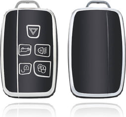Autosleutel hoesje - TPU Sleutelhoesje - Sleutelcover - Autosleutelhoes - Geschikt voor Jaguar -zwart- A5 - Jaguar XE, Jaguar XF, Jaguar XJ, Jaguar F-Pace, Jaguar F-Type - Auto Sleutel Accessoires gadgets - Kado Cadeau man - vrouw