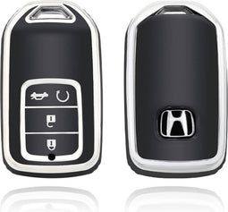 Autosleutel hoesje - TPU Sleutelhoesje - Sleutelcover - Autosleutelhoes - Geschikt voor Honda - zwart - A4A - Honda Accord, Honda Civic, Honda CR-V, Honda CRX, Honda FR-V, Honda HR-V, Honda Insight, Honda Jazz, Honda Prelude, Honda S2000 - Auto Sleu