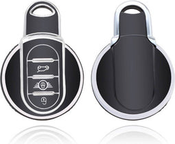Autosleutel hoesje - TPU Sleutelhoesje - Sleutelcover - Autosleutelhoes - Geschikt voor Mini - zwart - C3 - Mini, Mini Countryman, Mini Clubman, Mini Cabrio, Mini Cooper - Auto Sleutel Accessoires gadgets - Kado Cadeau man - vrouw