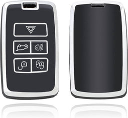 Autosleutel hoesje - TPU Sleutelhoesje - Sleutelcover - Autosleutelhoes - Geschikt voor Land Rover/Range Rover -zwart- B5 - Land Rover, Range Rover, Range Rover Sport, Range Rover Velar, Range Rover Evoque, Freelander, Defender, Discovery - Auto Sl