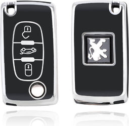 Autosleutel hoesje - TPU Sleutelhoesje - Sleutelcover - Autosleutelhoes - Geschikt voor Citroën - zwart - D3 - Citroën C2, Citroën C3, Citroën C3 Aircross SUV, Citroën C4, Citroën C4, Citroën E-C4 X, Citroën C5, Citroën C5 X, Citroën C5 Aircross, Cit