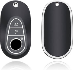 Autosleutel hoesje - TPU Sleutelhoesje - Sleutelcover - Autosleutelhoes - Geschikt voor Mercedes -zwart- C3 - Mercedes-Benz A-Klasse, Mercedes-Benz B-Klasse, Mercedes-Benz C-Klasse, Mercedes-Benz CL-Klasse, Mercedes-Benz CLK-Klasse, Mercedes-Benz M-K