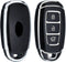 Autosleutel hoesje - TPU Sleutelhoesje - Sleutelcover - Autosleutelhoes - Geschikt voor Hyundai - zwart - D3 - Hyundai i20, Hyundai i30, Hyundai ix20, Hyundai ix35, Hyundai Bayon, Hyundai ionic electric, Hyundai Kona, Hyundai Kona Electric, Hyundai S