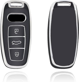 Autosleutel hoesje - TPU Sleutelhoesje - Sleutelcover - Autosleutelhoes - Geschikt voor Audi - zwart - D3 - Audi A6, Audi A7, Audi A8, Audi S5, Audi S6, Audi S7, Audi S8, Audi RS6, Audi RS7, Audi Q7, Audi Q8, Audi SQ7, Audi SQ8 - Auto Sleutel Access
