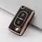 Autosleutel hoesje - TPU Sleutelhoesje - Sleutelcover - Autosleutelhoes - Geschikt voor Peugeot - zw-goud- D2 - Peugeot 108, Peugeot 207, Peugeot 208, Peugeot 307, Peugeot 308, Peugeot 407, Peugeot 508, Peugeot 1007, Peugeot 2008, Peugeot 3008, Peuge