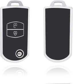 Autosleutel hoesje - TPU Sleutelhoesje - Sleutelcover - Autosleutelhoes - Geschikt voor Mazda -zwart- C2 - Mazda 6, Mazda 3, Mazda 2, Mazda MX-5, Mazda CX-30, Mazda MX-30, Mazda CX-5, Mazda CX-60 - Auto Sleutel Accessoires gadgets - Kado Cadeau man