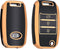 Autosleutel hoesje - TPU Sleutelhoesje - Sleutelcover - Autosleutelhoes - Geschikt voor Kia -zw-goud- B3 - Kia Picanto, Kia Rio, Kia Stonic, Kia Ceed, Kia E-Soul, Kia Xceed, Kia Proceed, Kia Niro, Kia Sportage, Kia Sorento - Auto Sleutel Accessoires