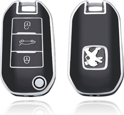 Autosleutel hoesje - TPU Sleutelhoesje - Sleutelcover - Autosleutelhoes - Geschikt voor Opel - zwart - A3 - Opel Corsa Electric, Opel Corsa, Opel Astra, Opel Mokka, Opel Crossland, Opel Grandland, Opel Combo - Auto Sleutel Accessoires gadgets - Kado