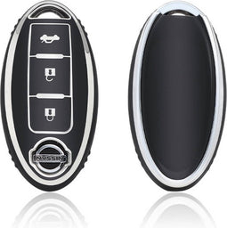 Autosleutel hoesje - TPU Sleutelhoesje - Sleutelcover - Autosleutelhoes - Geschikt voor Nissan -zwart- A3B - Nissan Micra, Nissan Pulsar, Nissan Murano, Nissan Juke, Nissan Qashqai, Nissan Ariya, Nissan Leaf, Nissan Xtrail, Nissan Primastar, Nissan I