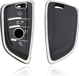 Autosleutel hoesje - TPU Sleutelhoesje - Sleutelcover - Autosleutelhoes - Geschikt voor BMW - zwart - B4a - BMW 1- serie, BMW 2- serie, BMW 3- serie, BMW 4- serie, BMW 5- serie, BMW 6- serie, BMW 7- serie, BMW 8- serie BMW X1, BMW X2, BMW X3, BMW X4