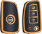 Autosleutel hoesje - TPU Sleutelhoesje - Sleutelcover - Autosleutelhoes - Geschikt voor Nissan -zw-goud- B3B - Nissan Micra, Nissan Pulsar, Nissan Murano, Nissan Juke, Nissan Qashqai, Nissan Ariya, Nissan Leaf, Nissan Xtrail, Nissan Primastar, Nissan