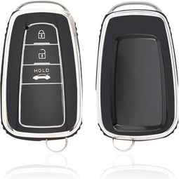 Autosleutel hoesje - TPU Sleutelhoesje - Sleutelcover - Autosleutelhoes - Geschikt voor Toyota -zwart- B3 - Toyota C-HR, Toyota Corolla, Toyota Rav, Toyota Rav4, Toyota Yaris, Toyota Aygo, Toyota Camry, Toyota Land Cruiser, Toyota Proace, Toyota Proa