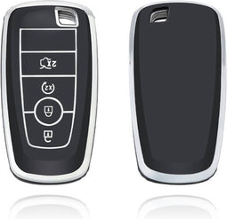 Autosleutel hoesje - TPU Sleutelhoesje - Sleutelcover - Autosleutelhoes - Geschikt voor Ford -zwart- B4 - Ford Fiesta, Ford Puma, Ford Focus, Ford Kuga, Ford Mustang, Ford Mustang Mach e, Ford Explorer, Ford E-Tourneo, Ford Transit, Ford Transit Cour