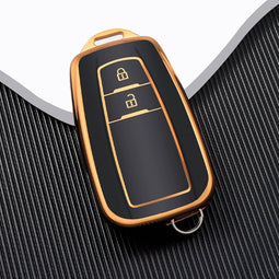 Autosleutel hoesje - TPU Sleutelhoesje - Sleutelcover - Autosleutelhoes - Geschikt voor Toyota - goud - B2 - Toyota C-HR, Toyota Corolla, Toyota Rav, Toyota Rav4, Toyota Yaris, Toyota Aygo, Toyota Camry, Toyota Land Cruiser, Toyota Proace, Toyota Pr