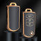 Autosleutel hoesje - TPU Sleutelhoesje - Sleutelcover - Autosleutelhoes - Geschikt voor Mazda -zwart-goud-C3 - Mazda 6, Mazda 3, Mazda 2, Mazda MX-5, Mazda CX-30, Mazda MX-30, Mazda CX-5, Mazda CX-60 - Auto Sleutel Accessoires gadgets - Kado Cadeau