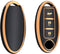 Autosleutel hoesje - TPU Sleutelhoesje - Sleutelcover - Autosleutelhoes - Geschikt voor Nissan -zw-goud- A3B - Nissan Micra, Nissan Pulsar, Nissan Murano, Nissan Juke, Nissan Qashqai, Nissan Ariya, Nissan Leaf, Nissan Xtrail, Nissan Primastar, Nissan