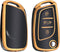Autosleutel hoesje - TPU Sleutelhoesje - Sleutelcover - Autosleutelhoes - Geschikt voor Peugeot - zw-goud- C3 - Peugeot 108, Peugeot 207, Peugeot 208, Peugeot 307, Peugeot 308, Peugeot 407, Peugeot 508, Peugeot 1007, Peugeot 2008, Peugeot 3008, Peuge