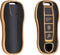 Autosleutel hoesje - TPU Sleutelhoesje - Sleutelcover - Autosleutelhoes - Geschikt voor Porsche -zw- goud- B3 - Porsche 718, Porsche Cayman, Porsche Boxster, Porsche Spyder, Porsche 911, Porsche 911 Carrera, Porsche 911 Targa, Porsche 911 Turbo, Pors