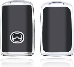 Autosleutel hoesje - TPU Sleutelhoesje - Sleutelcover - Autosleutelhoes - Geschikt voor Mazda - zwart - B3 - Mazda 6, Mazda 3, Mazda 2, Mazda MX-5, Mazda CX-30, Mazda MX-30, Mazda CX-5, Mazda CX-60 - Auto Sleutel Accessoires gadgets - Kado - Cadeau