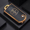 Autosleutel hoesje - TPU Sleutelhoesje - Sleutelcover - Autosleutelhoes - Geschikt voor Mazda -zw-goud- C2 - Mazda 6, Mazda 3, Mazda 2, Mazda MX-5, Mazda CX-30, Mazda MX-30, Mazda CX-5, Mazda CX-60 - Auto Sleutel Accessoires gadgets - Kado Cadeau ma