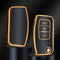 Autosleutel hoesje - TPU Sleutelhoesje - Sleutelcover - Autosleutelhoes - Geschikt voor Ford -zw-goud- G3 - Ford Fiesta, Ford Puma, Ford Focus, Ford Kuga, Ford Mustang, Ford Mustang Mach e, Ford Explorer, Ford E-Tourneo, Ford Transit, Ford Transit Co
