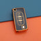 Autosleutel hoesje - TPU Sleutelhoesje - Sleutelcover - Autosleutelhoes - Geschikt voor Peugeot - zw-goud- D3 - Peugeot 108, Peugeot 207, Peugeot 208, Peugeot 307, Peugeot 308, Peugeot 407, Peugeot 508, Peugeot 1007, Peugeot 2008, Peugeot 3008, Peuge