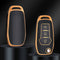 Autosleutel hoesje - TPU Sleutelhoesje - Sleutelcover - Autosleutelhoes - Geschikt voor Ford -zw-goud- F3 - Ford Fiesta, Ford Puma, Ford Focus, Ford Kuga, Ford Mustang, Ford Mustang Mach e, Ford Explorer, Ford E-Tourneo, Ford Transit, Ford Transit Co