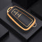 Autosleutel hoesje - TPU Sleutelhoesje - Sleutelcover - Autosleutelhoes - Geschikt voor Toyota - goud - B2 - Toyota C-HR, Toyota Corolla, Toyota Rav, Toyota Rav4, Toyota Yaris, Toyota Aygo, Toyota Camry, Toyota Land Cruiser, Toyota Proace, Toyota Pr