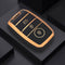 Autosleutel hoesje - TPU Sleutelhoesje - Sleutelcover - Autosleutelhoes - Geschikt voor Kia -zw-goud- A3 - Kia Picanto, Kia Rio, Kia Stonic, Kia Ceed, Kia E-Soul, Kia Xceed, Kia Proceed, Kia Niro, Kia Sportage, Kia Sorento - Auto Sleutel Accessoires