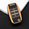 Autosleutel hoesje - TPU Sleutelhoesje - Sleutelcover - Autosleutelhoes - Geschikt voor Kia -zw-goud- B3 - Kia Picanto, Kia Rio, Kia Stonic, Kia Ceed, Kia E-Soul, Kia Xceed, Kia Proceed, Kia Niro, Kia Sportage, Kia Sorento - Auto Sleutel Accessoires