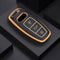 Autosleutel hoesje - TPU Sleutelhoesje - Sleutelcover - Autosleutelhoes - Geschikt voor Audi - zwart-goud - D3 - Audi A6, Audi A7, Audi A8, Audi S5, Audi S6, Audi S7, Audi S8, Audi RS6, Audi RS7, Audi Q7, Audi Q8, Audi SQ7, Audi SQ8 - Auto Sleutel A
