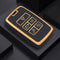Autosleutel hoesje - TPU Sleutelhoesje - Sleutelcover - Autosleutelhoes - Geschikt voor Land Rover/Range Rover -zw-goud- B5 - Land Rover, Range Rover, Range Rover Sport, Range Rover Velar, Range Rover Evoque, Freelander, Defender, Discovery - Auto S