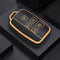 Autosleutel hoesje - TPU Sleutelhoesje - Sleutelcover - Autosleutelhoes - Geschikt voor Jaguar -zw-goud- A5 - Jaguar XE, Jaguar XF, Jaguar XJ, Jaguar F-Pace, Jaguar F-Type - Auto Sleutel Accessoires gadgets - Kado Cadeau man - vrouw