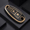 Autosleutel hoesje - TPU Sleutelhoesje - Sleutelcover - Autosleutelhoes - Geschikt voor Suzuki -zw-goud- A3a - Suzuki Swift, Suzuki Ignis, Suzuki Swace, Suzuki Vitara, Suzuki S cross, Suzuki Across, Suzuki Jimny - Auto Sleutel Accessoires gadgets -