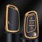 Autosleutel hoesje - TPU Sleutelhoesje - Sleutelcover - Autosleutelhoes - Geschikt voor Peugeot - zw-goud- C3 - Peugeot 108, Peugeot 207, Peugeot 208, Peugeot 307, Peugeot 308, Peugeot 407, Peugeot 508, Peugeot 1007, Peugeot 2008, Peugeot 3008, Peuge
