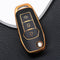 Autosleutel hoesje - TPU Sleutelhoesje - Sleutelcover - Autosleutelhoes - Geschikt voor Ford -zw-goud- F3 - Ford Fiesta, Ford Puma, Ford Focus, Ford Kuga, Ford Mustang, Ford Mustang Mach e, Ford Explorer, Ford E-Tourneo, Ford Transit, Ford Transit Co